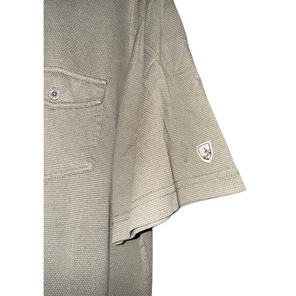 Kuhl Heather Olive Green SS Pockets Engineered Polo Shirt Mens XL Hiking Outdoor - Picture 4 of 7